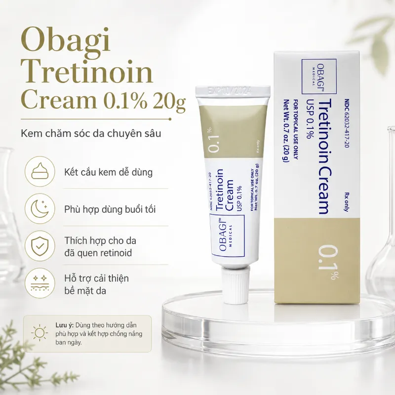 Kem Trị Mụn Thâm Nám Obagi Tretinoin Cream 0.1% 20g hàng chính hãng