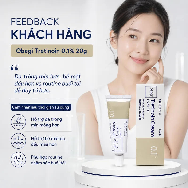 Kem Trị Mụn Thâm Nám Obagi Tretinoin Cream 0.1% 20g hàng chính hãng