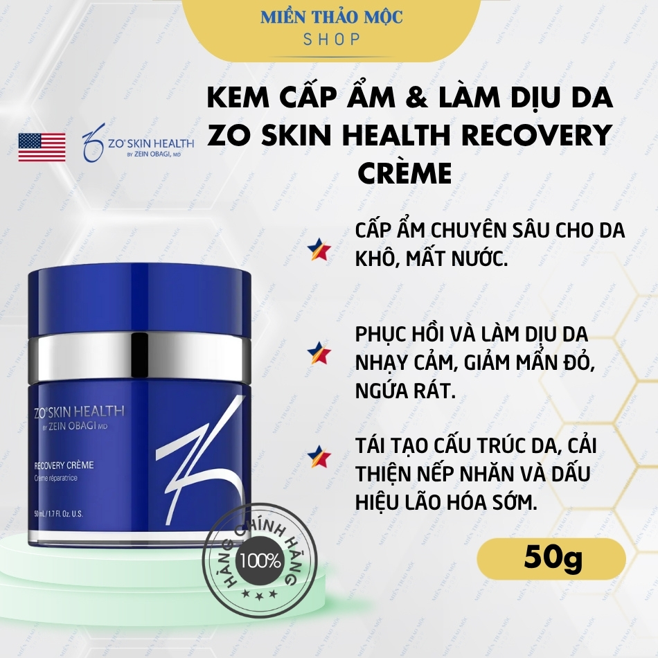 Kem cấp ẩm làm dịu cho da khô da nhạy cảm Zo Skin Health Recovery Crème 50g