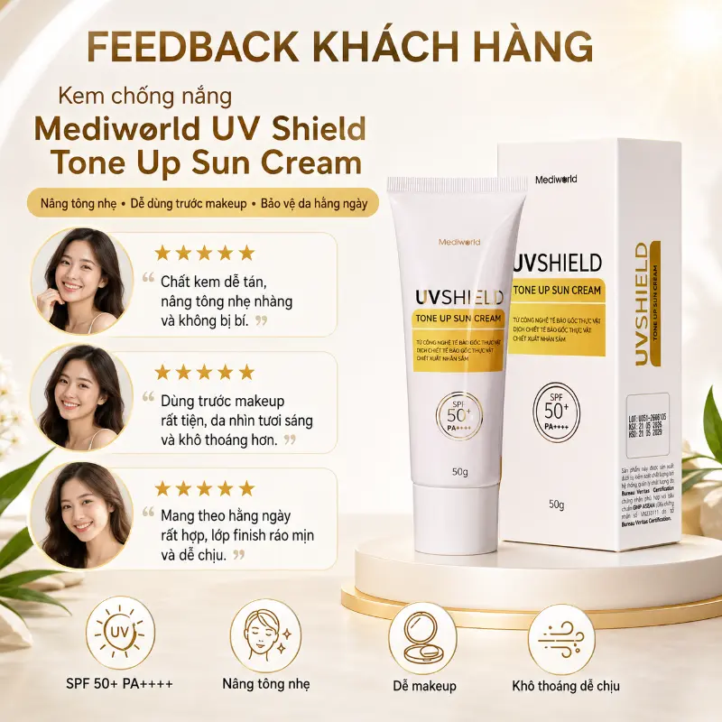 Kem chống nắng Mediworld UV Shield Tone Up Sun Cream