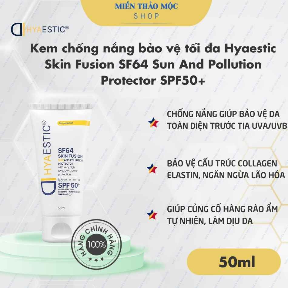 Kem chống nắng bảo vệ tối đa Hyaestic Skin Fusion SF64 Sun And Pollution Protector SPF50+