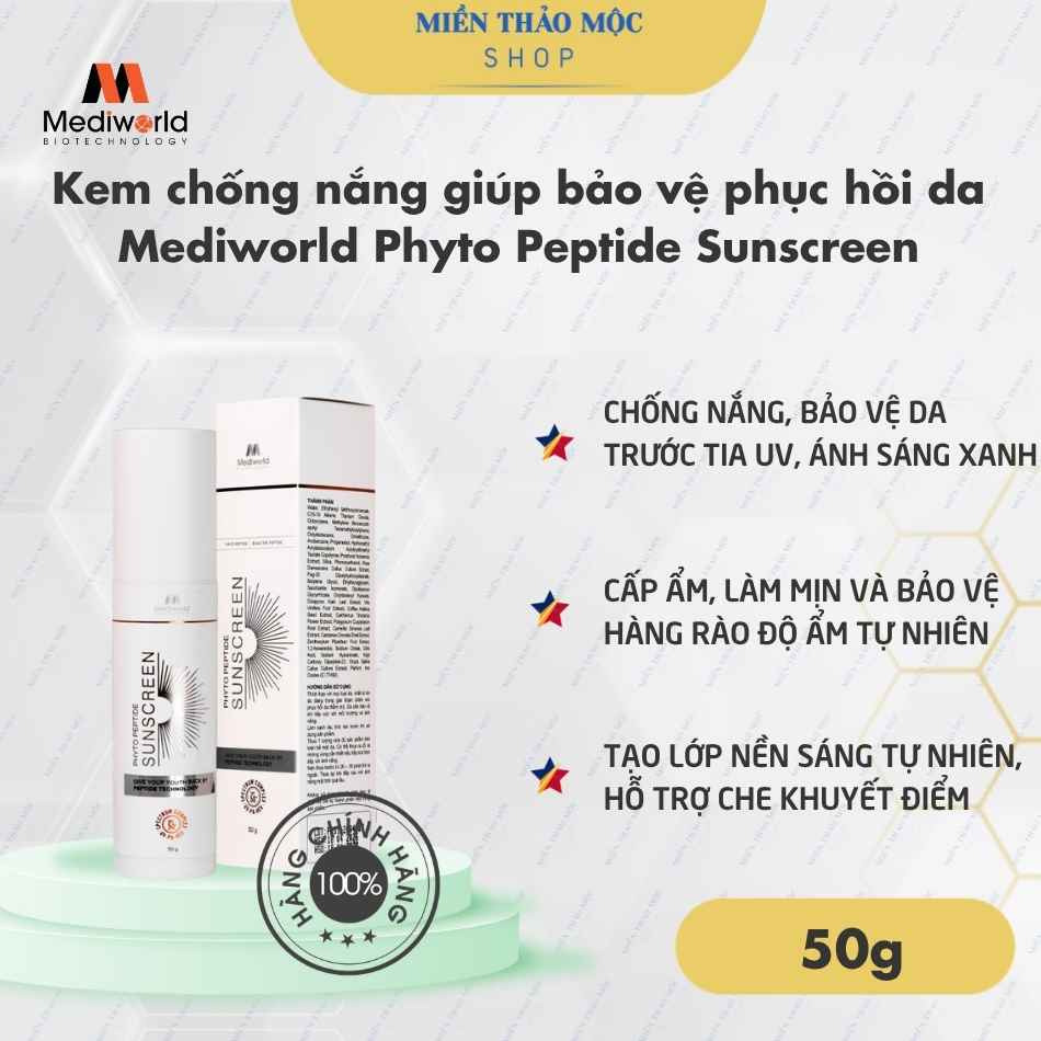 Kem chống nắng giúp bảo vệ phục hồi da Mediworld Phyto Peptide Sunscreen