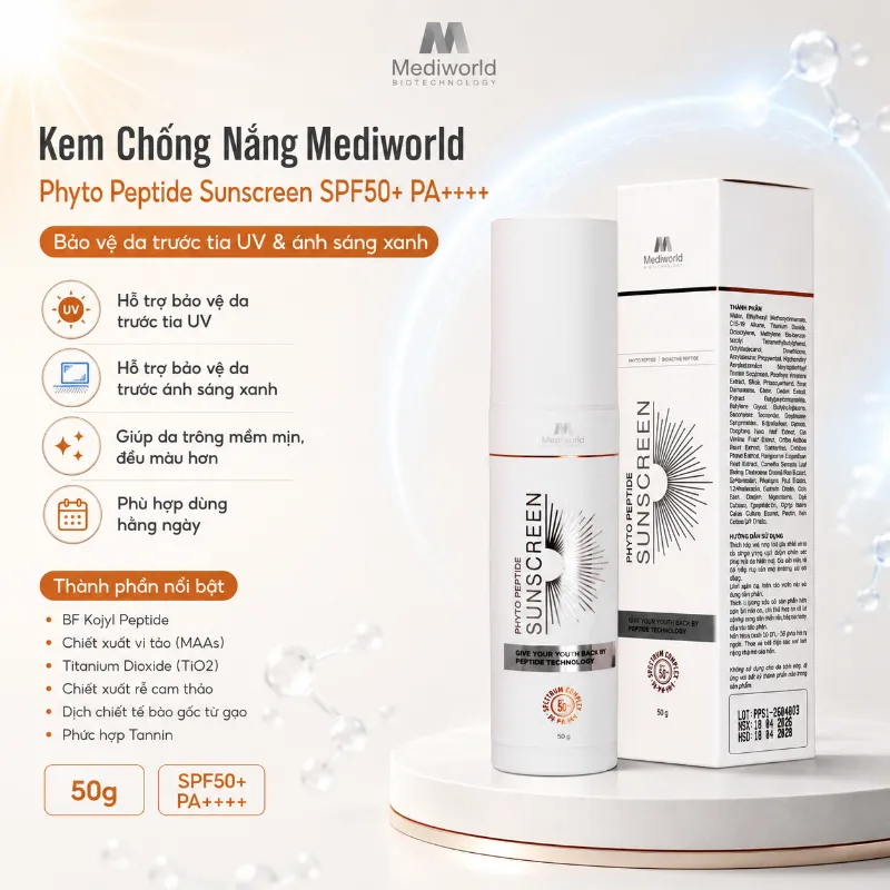 Kem chống nắng giúp bảo vệ phục hồi da Mediworld Phyto Peptide Sunscreen 50g