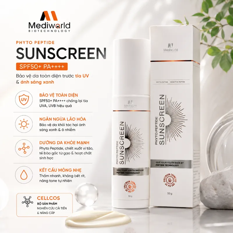 Kem chống nắng giúp bảo vệ phục hồi da Mediworld Phyto Peptide Sunscreen 50g
