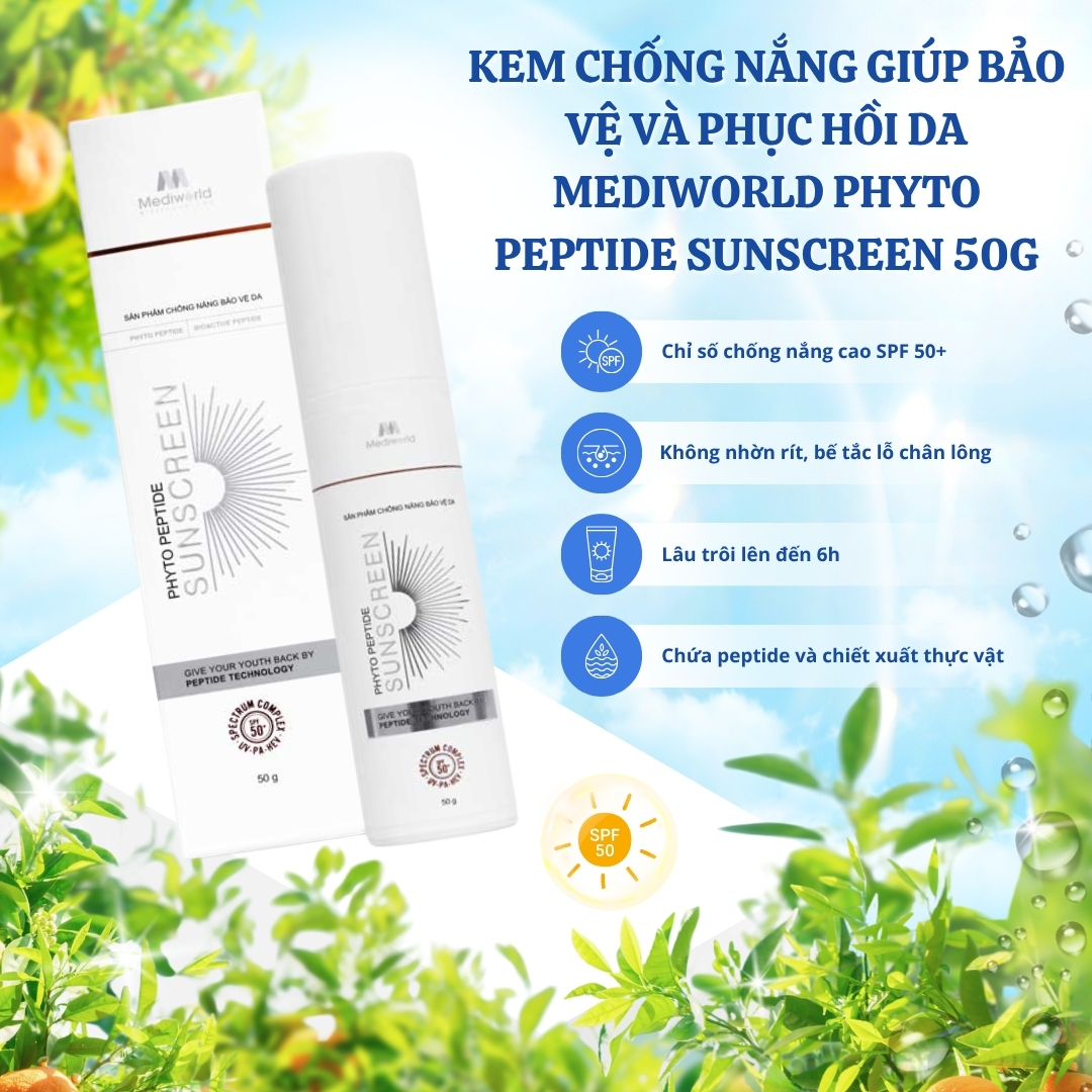 Kem chống nắng giúp bảo vệ phục hồi da Mediworld Phyto Peptide Sunscreen 50g