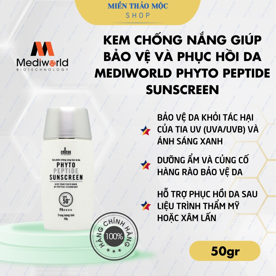 Kem chống nắng giúp bảo vệ phục hồi da Mediworld Phyto Peptide Sunscreen 50g