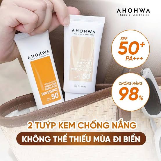 Kem chống nắng hiệu chỉnh sắc tố X5 bảo vệ da Ahohwa After Solution Inten Cure Shield Plus Mild Sun Cream SPF50+/Pa++++