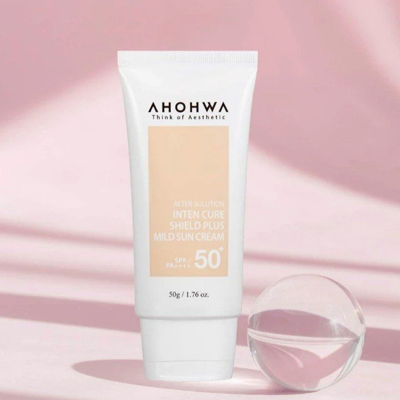 Kem chống nắng hiệu chỉnh sắc tố X5 bảo vệ da Ahohwa After Solution Inten Cure Shield Plus Mild Sun Cream SPF50+/Pa++++