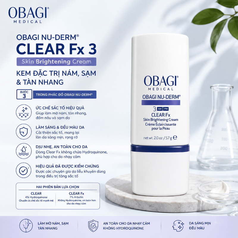 Kem điều trị nám tàn nhang đồi mồi số 3 Obagi Nu-Derm Clear 57g