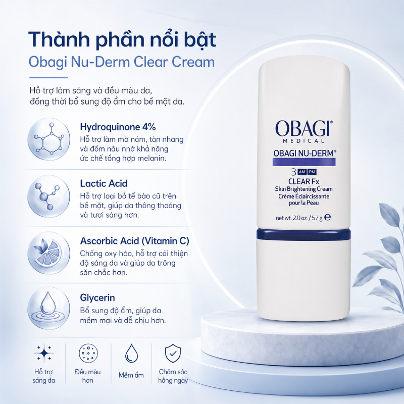 Kem điều trị nám tàn nhang đồi mồi số 3 Obagi Nu-Derm Clear 57g