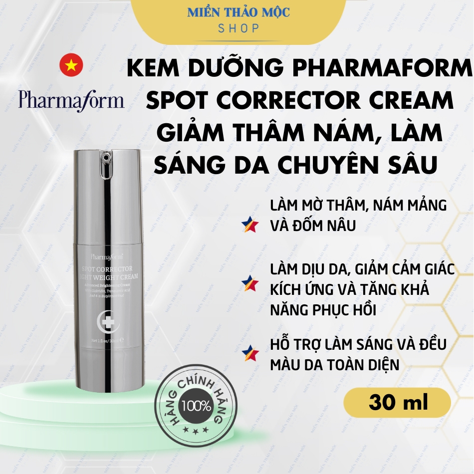 Kem dưỡng giảm thâm nám làm sáng da chuyên sâu Pharmaform Spot Corrector cream 30ml