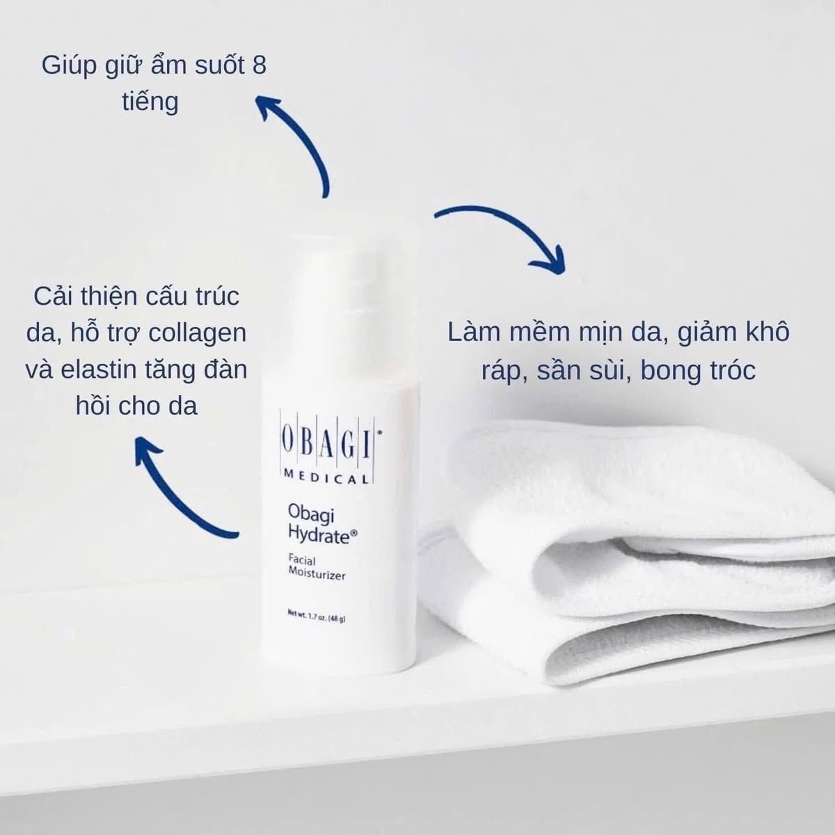 Kem dưỡng ẩm cấp ẩm suốt 8 giờ Obagi Hydrate