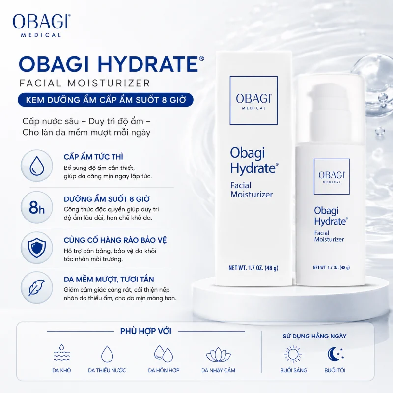 Kem dưỡng ẩm cấp ẩm suốt 8 giờ Obagi Hydrate