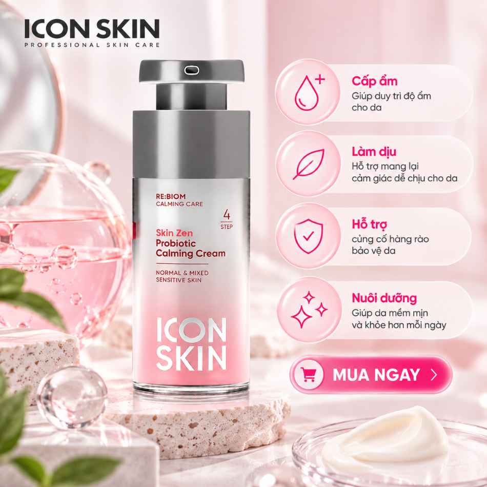 Kem dưỡng ẩm cho da nhạy cảm Icon Skin Skin Zen Probiotic Calming Cream