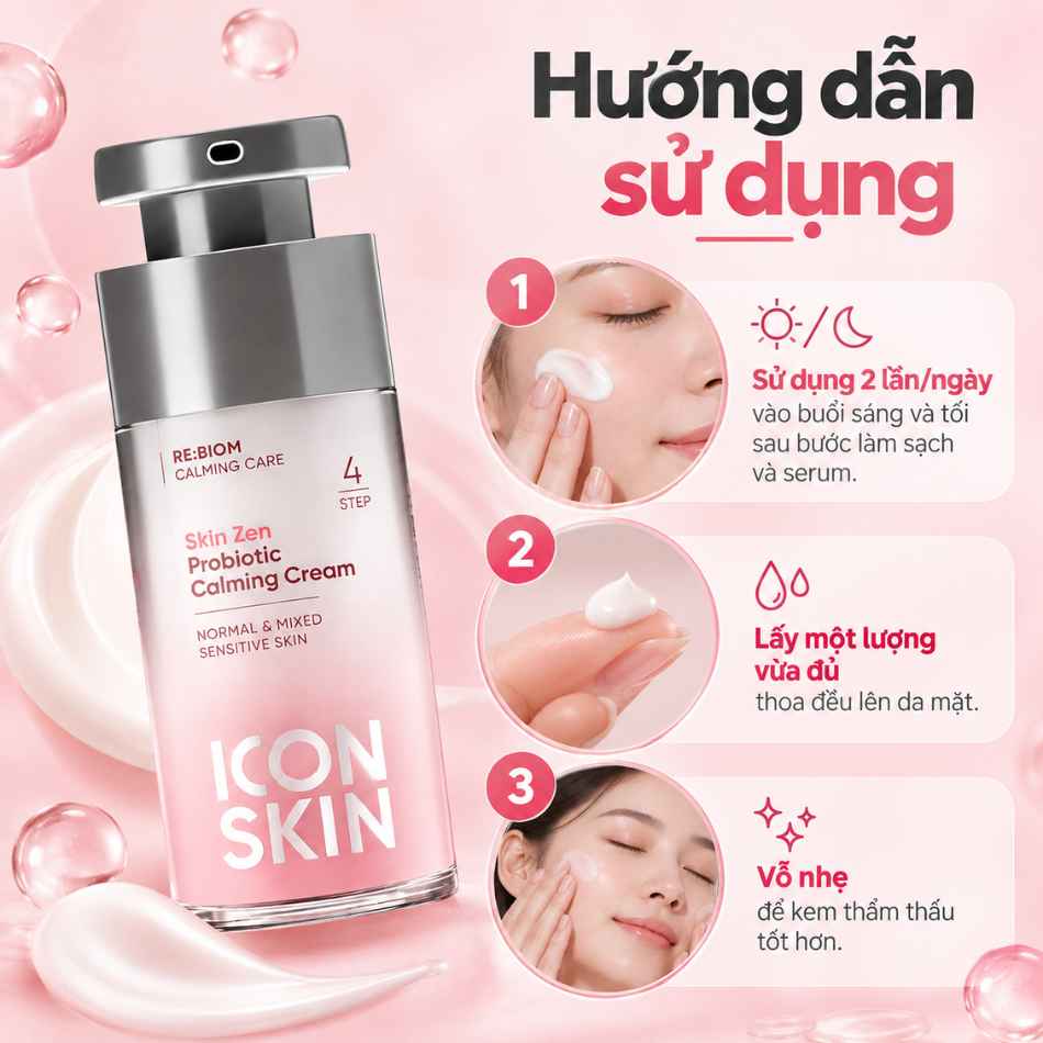 Kem dưỡng ẩm cho da nhạy cảm Icon Skin Skin Zen Probiotic Calming Cream