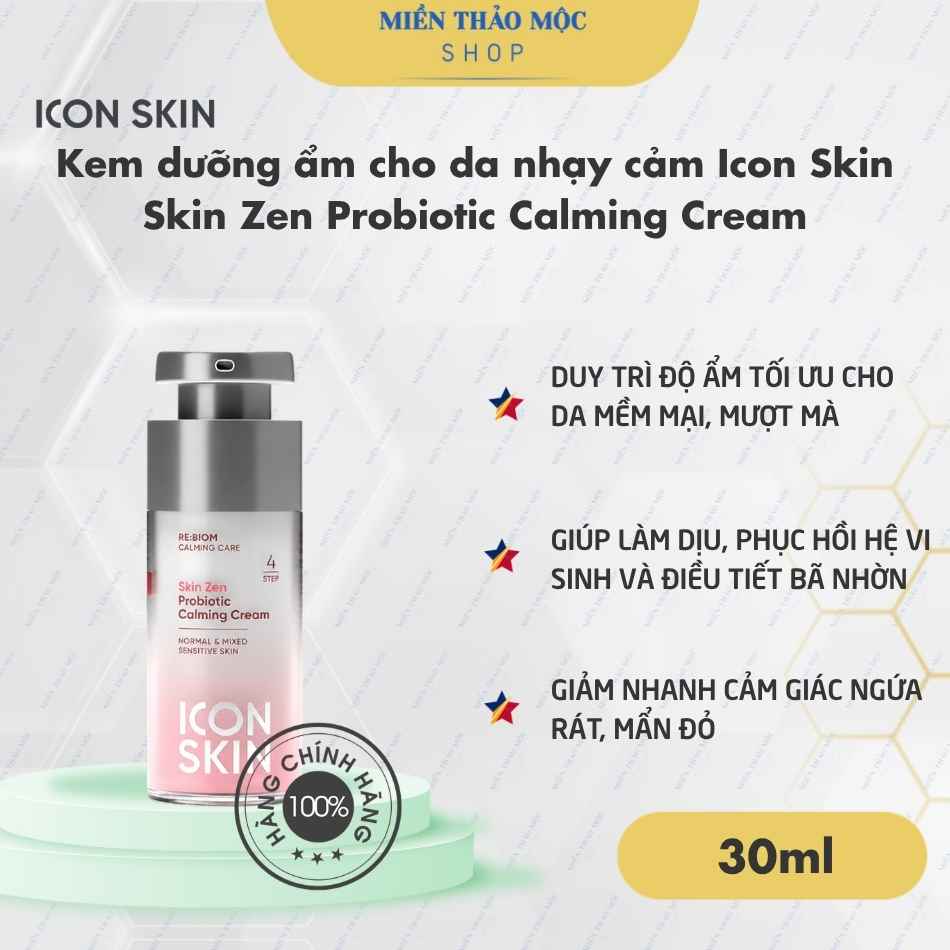 Kem dưỡng ẩm cho da nhạy cảm Icon Skin Skin Zen Probiotic Calming Cream