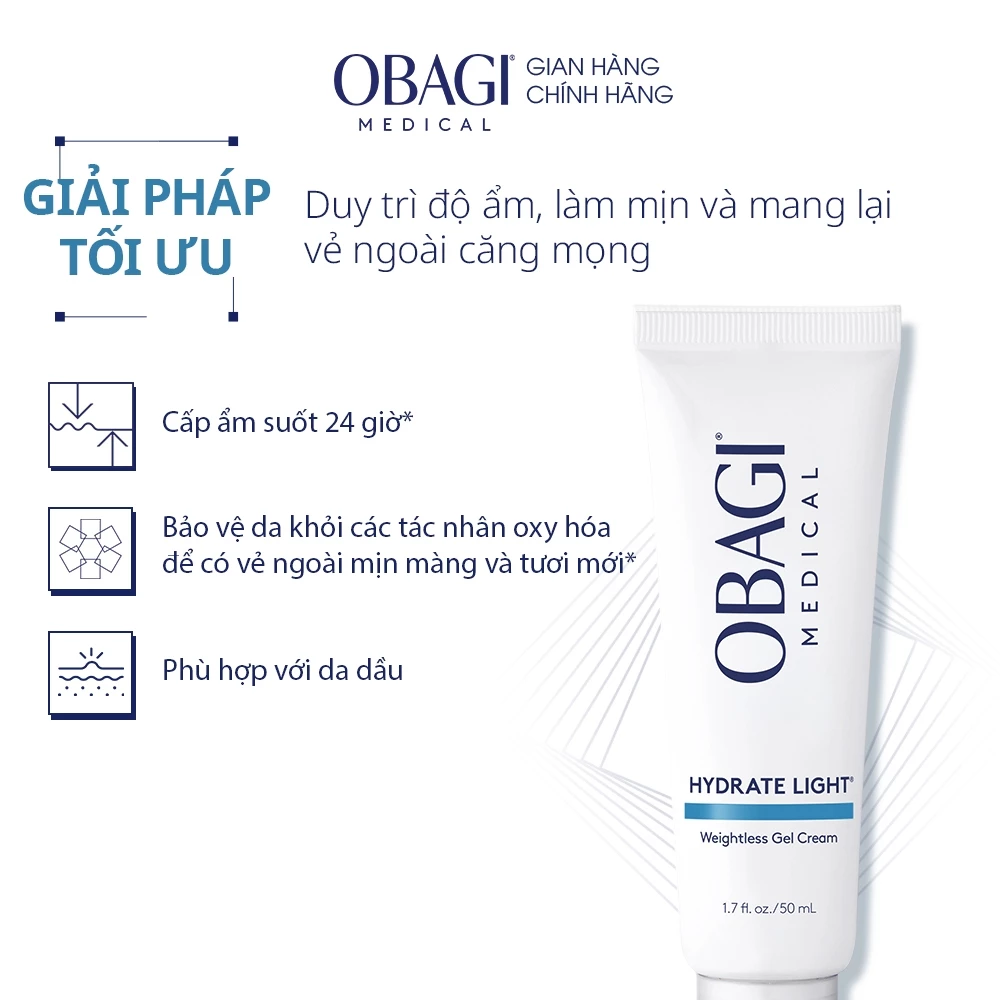 Kem dưỡng ẩm dịu nhẹ OBAGI Hydrate Light Gel Cream 50ml