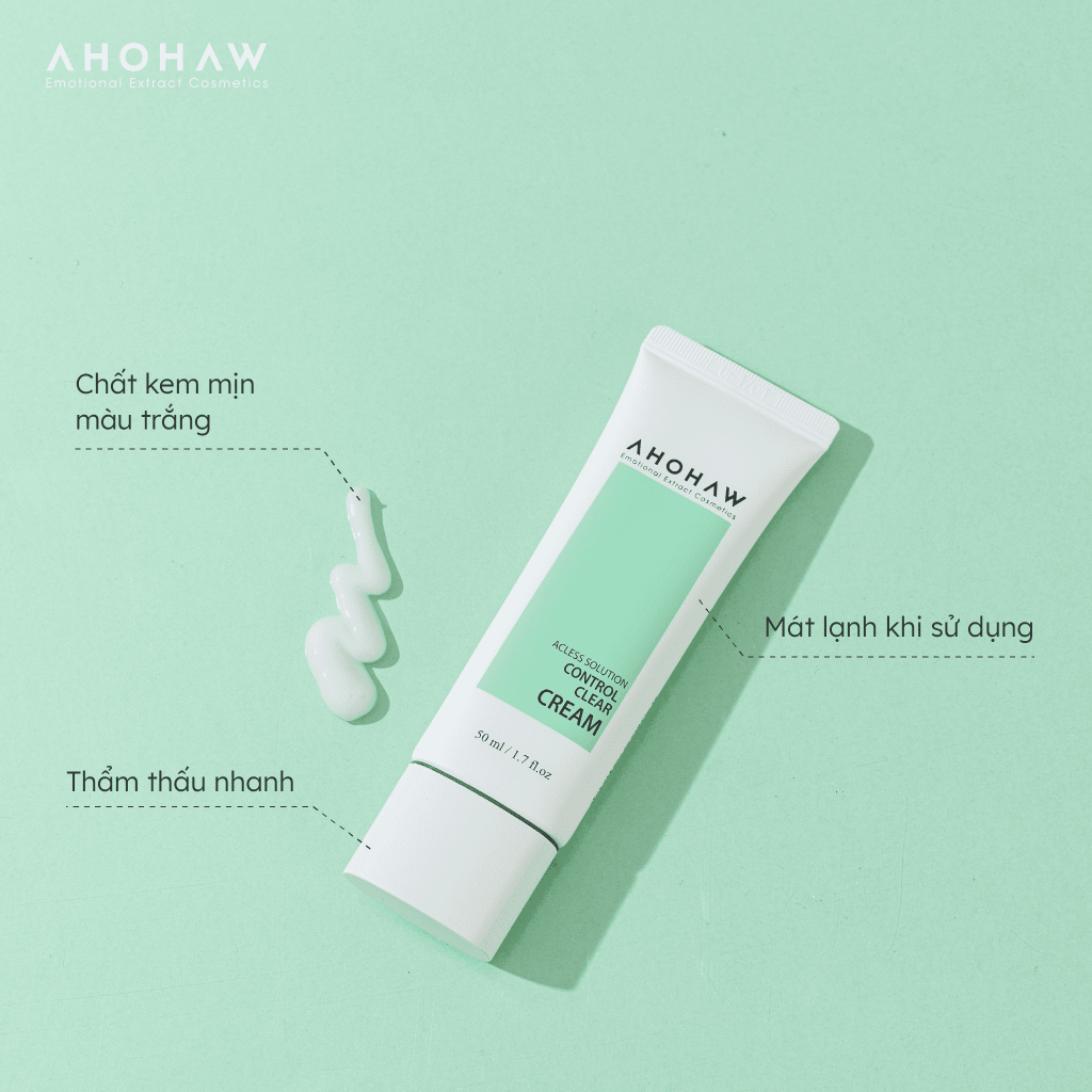 Kem dưỡng ẩm giảm mụn trứng cá Ahohwa Acless Solution Control Clear Cream
