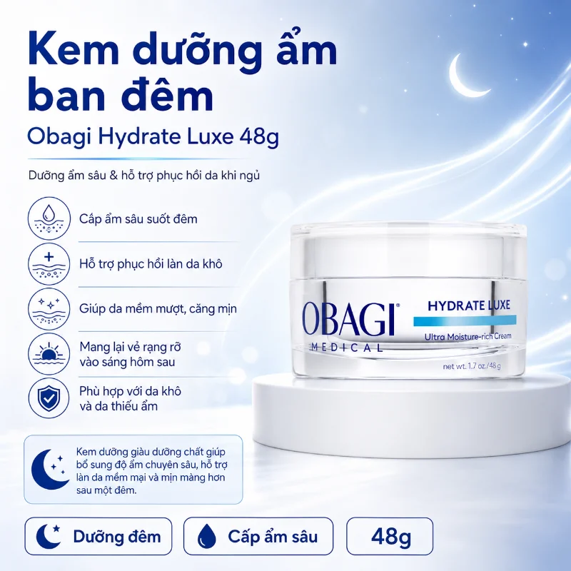 Kem dưỡng ẩm giàu dưỡng chất Obagi Hydrate Luxe Moisture-Rich Cream 48g