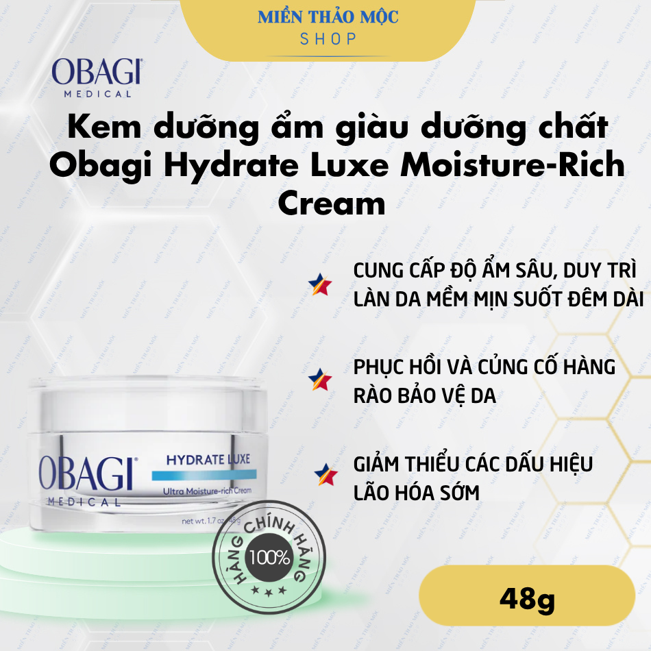 Kem dưỡng ẩm giàu dưỡng chất Obagi Hydrate Luxe Moisture-Rich Cream 48g