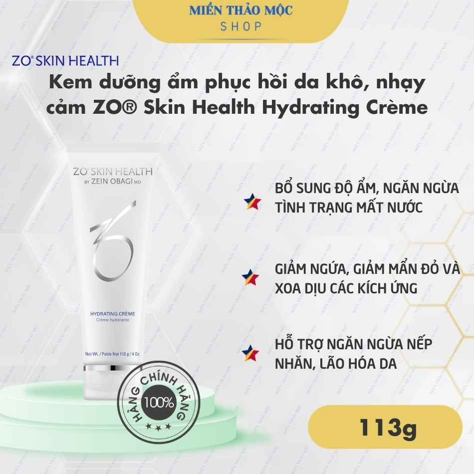 Kem dưỡng ẩm phục hồi da khô, nhạy cảm ZO® Skin Health Hydrating Crème