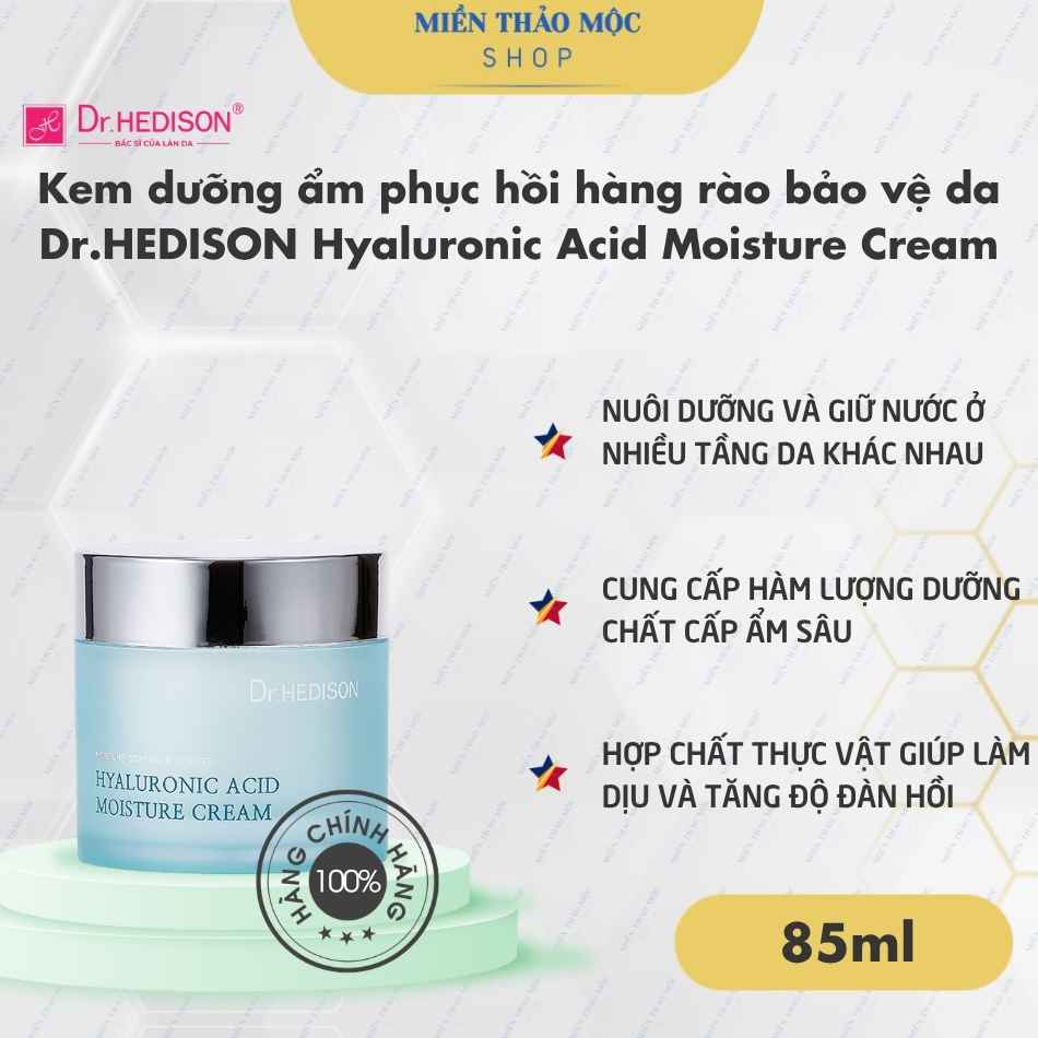 Kem dưỡng ẩm phục hồi hàng rào bảo vệ da Dr.HEDISON Hyaluronic Acid Moisture Cream
