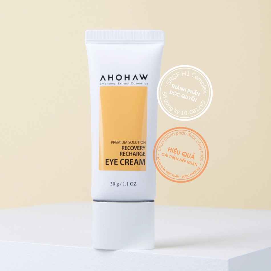Kem dưỡng cân bằng ẩm cải thiện nếp nhăn vùng quanh mắt Ahohwa Premium Solution Recovery Recharge Eye Cream