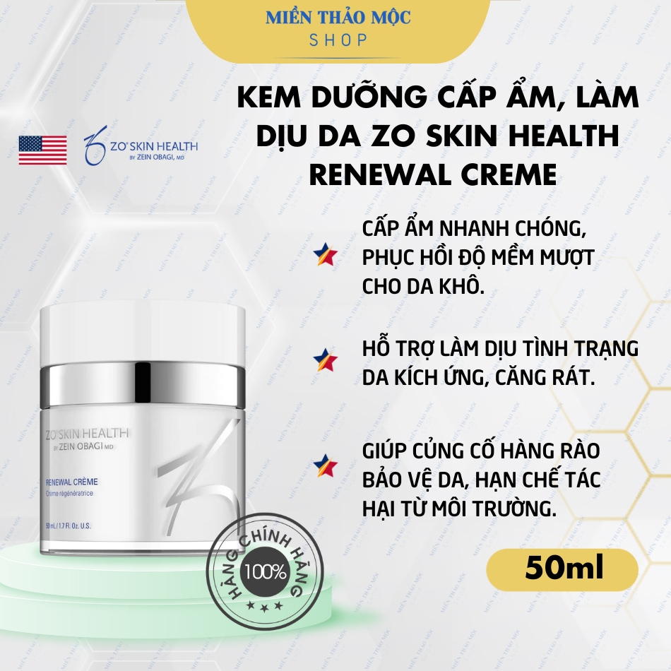 Kem dưỡng cấp ẩm làm dịu da Zo Skin Health Renewal Creme 50ml