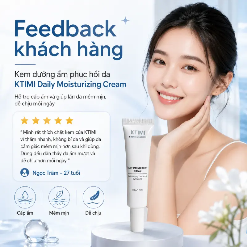 Kem dưỡng ẩm bảo vệ da KTIMI Daily Moisturizing Cream 30g