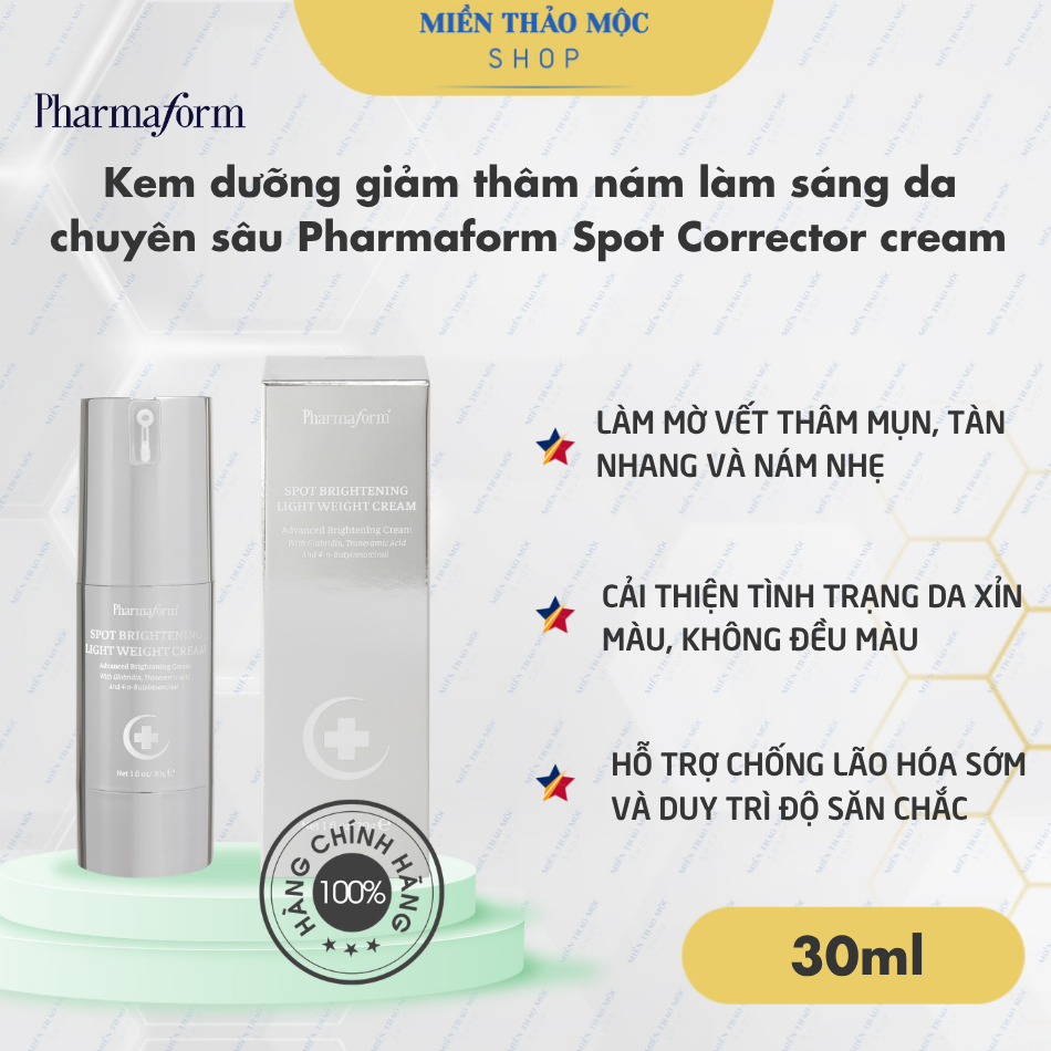 Kem dưỡng giảm thâm nám làm sáng da chuyên sâu Pharmaform Spot Corrector cream