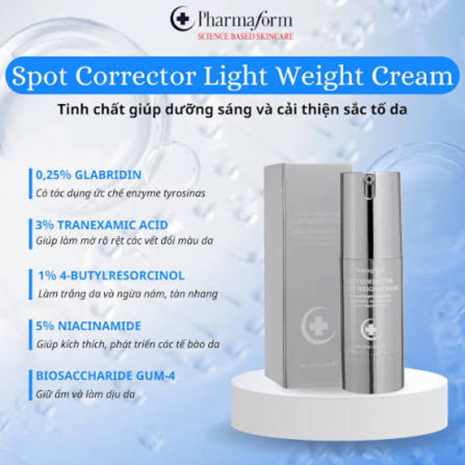 Kem dưỡng giảm thâm nám làm sáng da chuyên sâu Pharmaform Spot Corrector cream