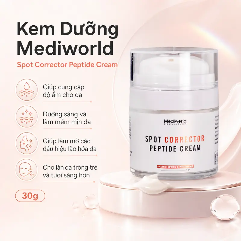 Kem dưỡng làm mờ sạm nám đốm nâu Mediworld Spot Corrector Peptide Cream