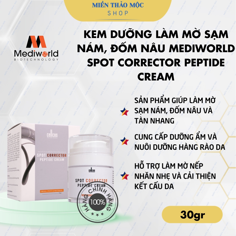 Kem dưỡng làm mờ sạm nám đốm nâu Mediworld Spot Corrector Peptide Cream
