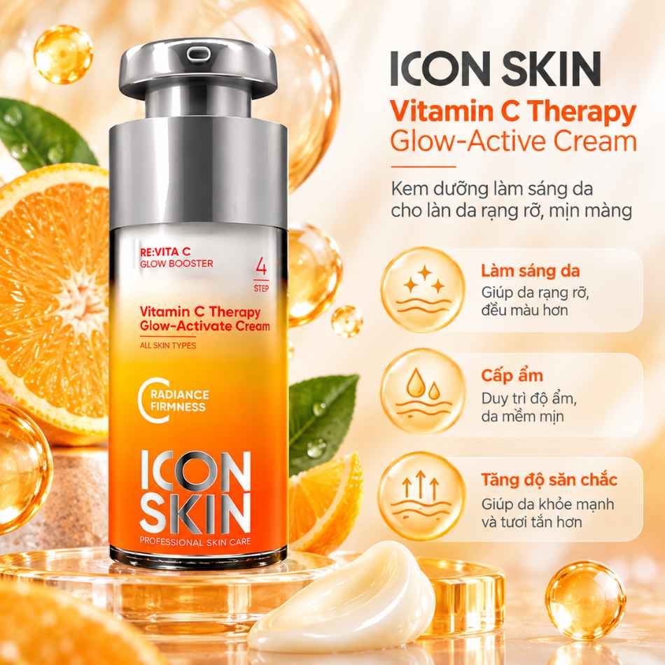 Kem dưỡng làm sáng da Icon Skin Vitamin C Therapy Glow-Active Cream