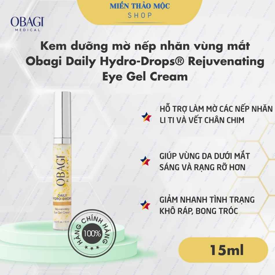 Kem dưỡng mờ nếp nhăn vùng mắt Obagi Daily Hydro-Drops® Rejuvenating Eye Gel Cream