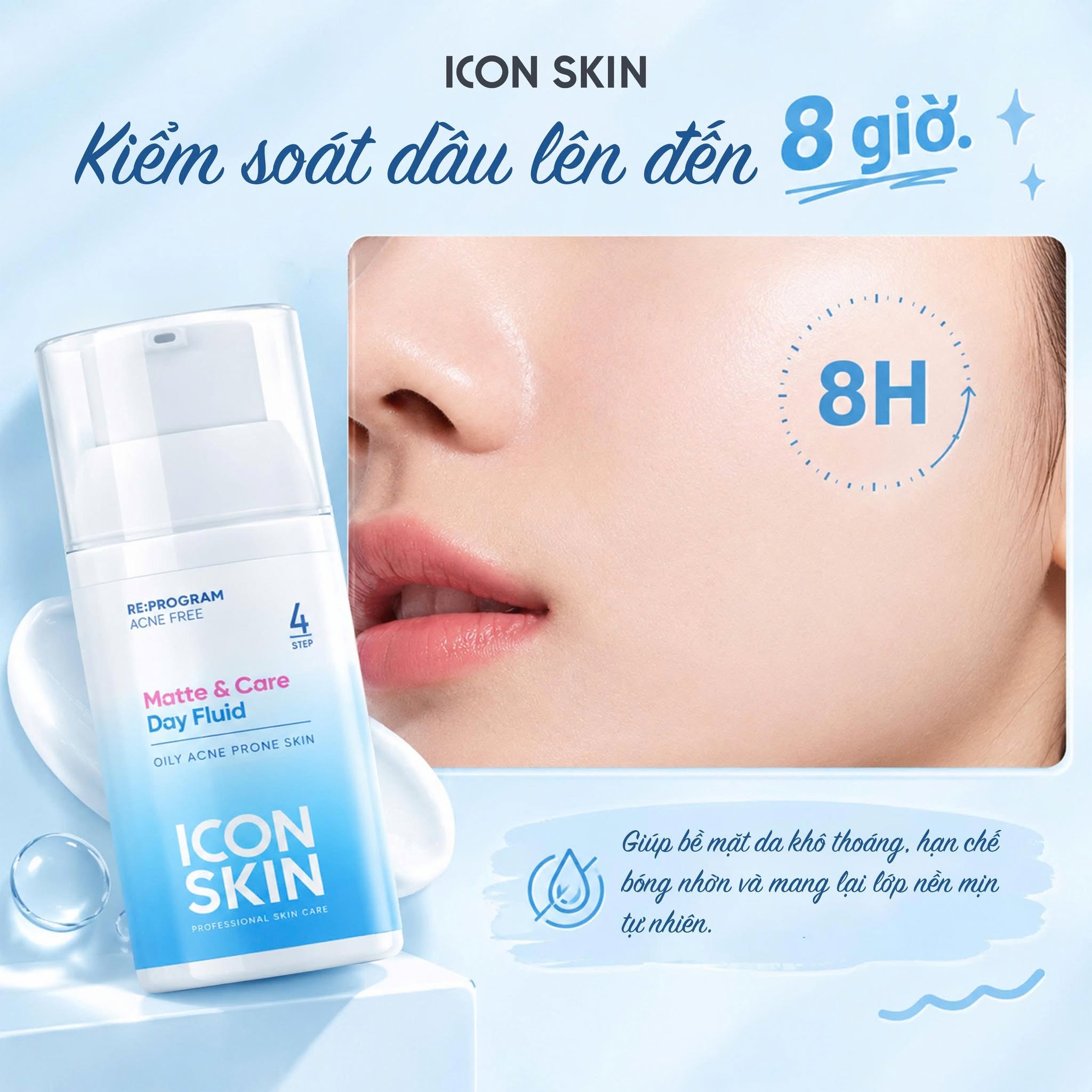 Kem dưỡng ngày cho da dầu, da hỗn hợp Icon Skin Matte & Care Day Fluid