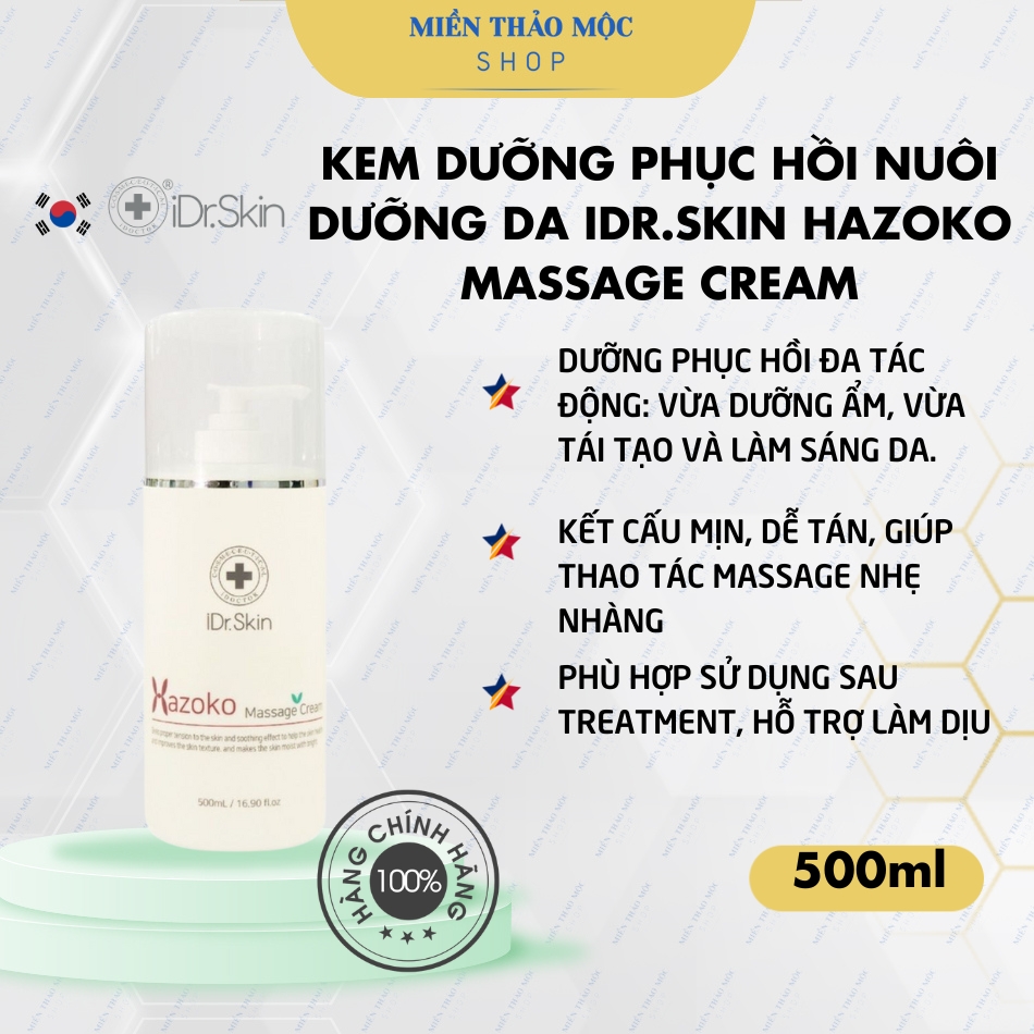 Kem dưỡng phục hồi nuôi dưỡng da sáng khoẻ iDr.Skin Hazoko Massage Cream iDr.Skin