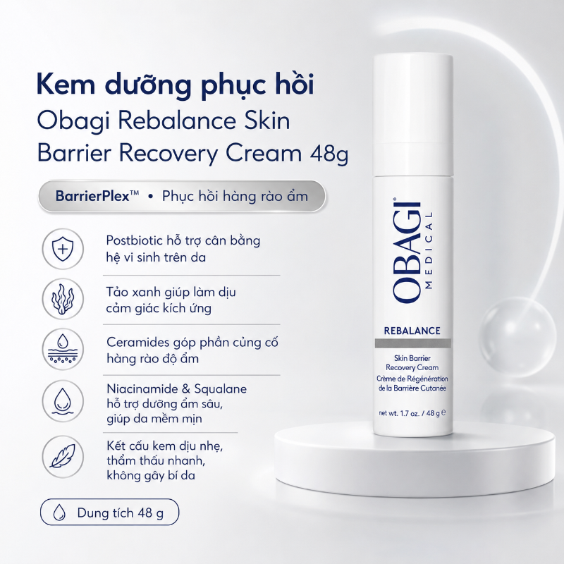 Kem dưỡng phục hồi Obagi Rebalance Skin Barrier Recovery Cream 48g