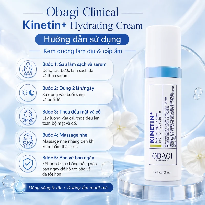 Kem dưỡng phục hồi làm dịu da Obagi Clinical Kinetin+ Hydrating Cream