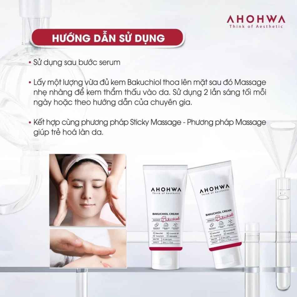 Kem dưỡng tái tạo trẻ hóa giảm nhăn Ahohwa Bakuchiol Cream