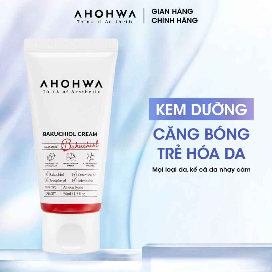 Kem dưỡng tái tạo trẻ hóa giảm nhăn Ahohwa Bakuchiol Cream