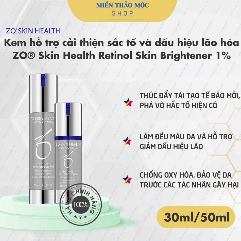 Kem hỗ trợ cải thiện sắc tố và dấu hiệu lão hóa ZO® Skin Health Retinol Skin Brightener 1%