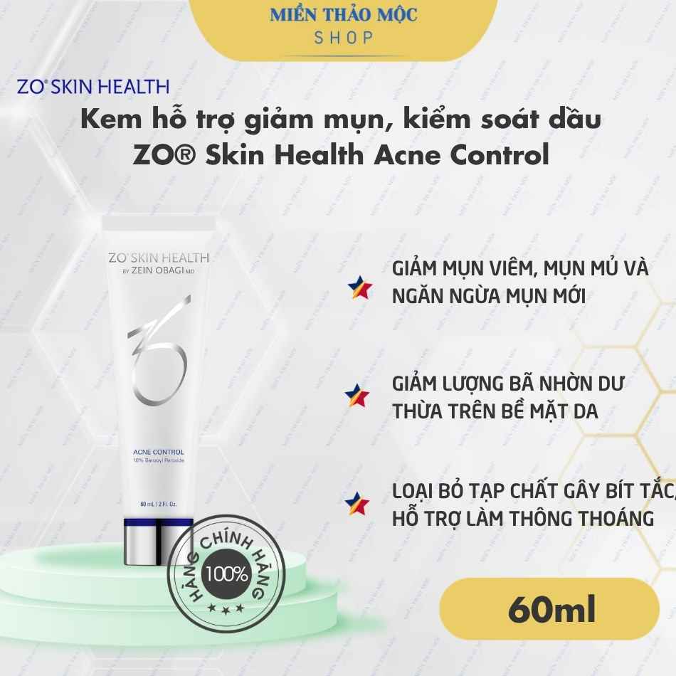Kem hỗ trợ giảm mụn, kiểm soát dầu ZO® Skin Health Acne Control