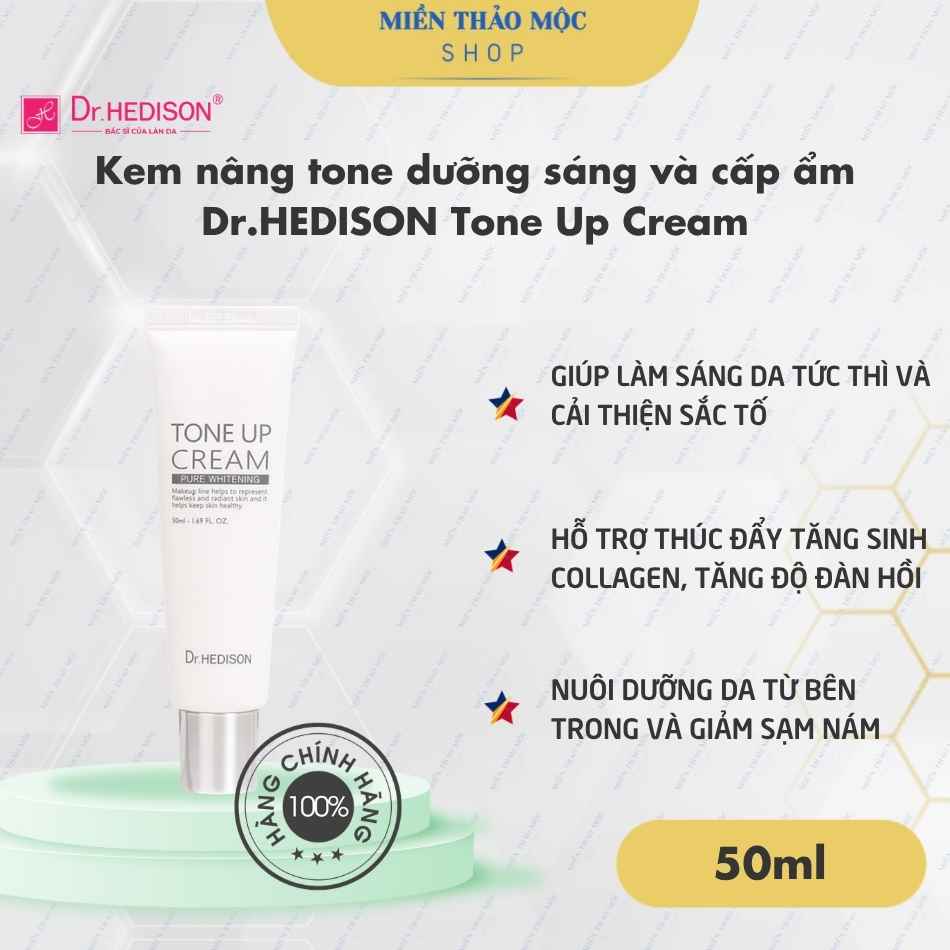 Kem nâng tone dưỡng sáng và cấp ẩm Dr.HEDISON Tone Up Cream