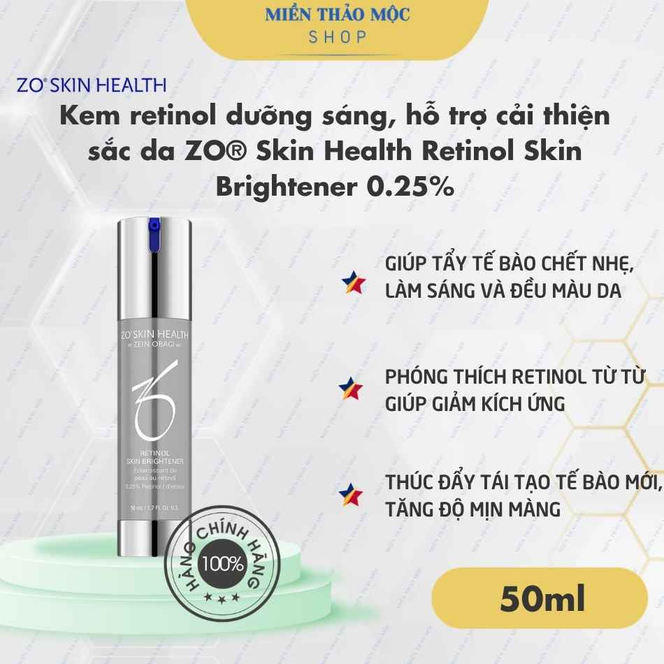 Kem retinol dưỡng sáng, hỗ trợ cải thiện sắc da ZO® Skin Health Retinol Skin Brightener 0.25%
