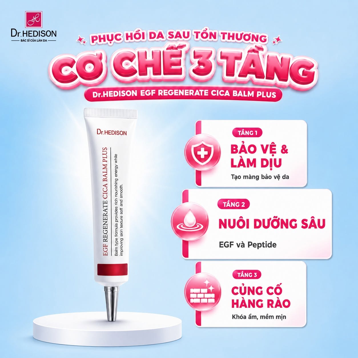 Kem sáp dưỡng phục hồi da cao cấp Dr.HEDISON EGF Regenerate Cica Balm