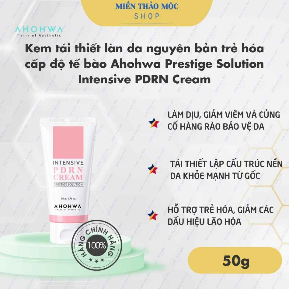 Kem tái thiết làn da nguyên bản trẻ hóa cấp độ tế bào Ahohwa Prestige Solution Intensive PDRN Cream
