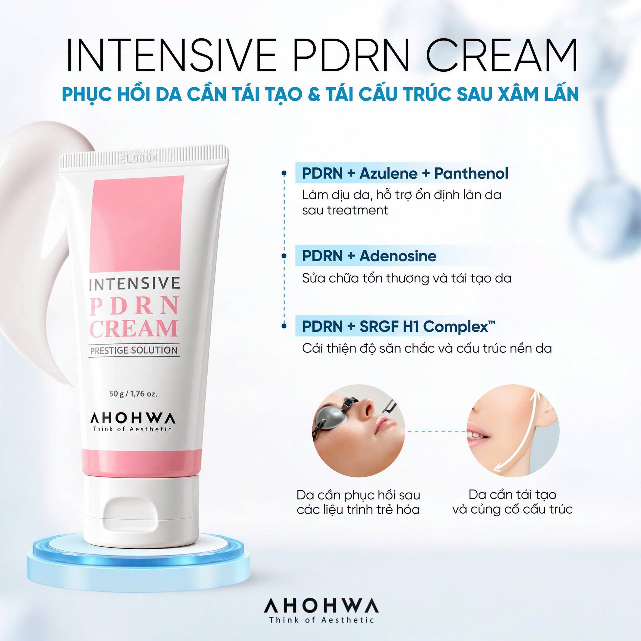 Kem tái thiết làn da nguyên bản trẻ hóa cấp độ tế bào Ahohwa Prestige Solution Intensive PDRN Cream