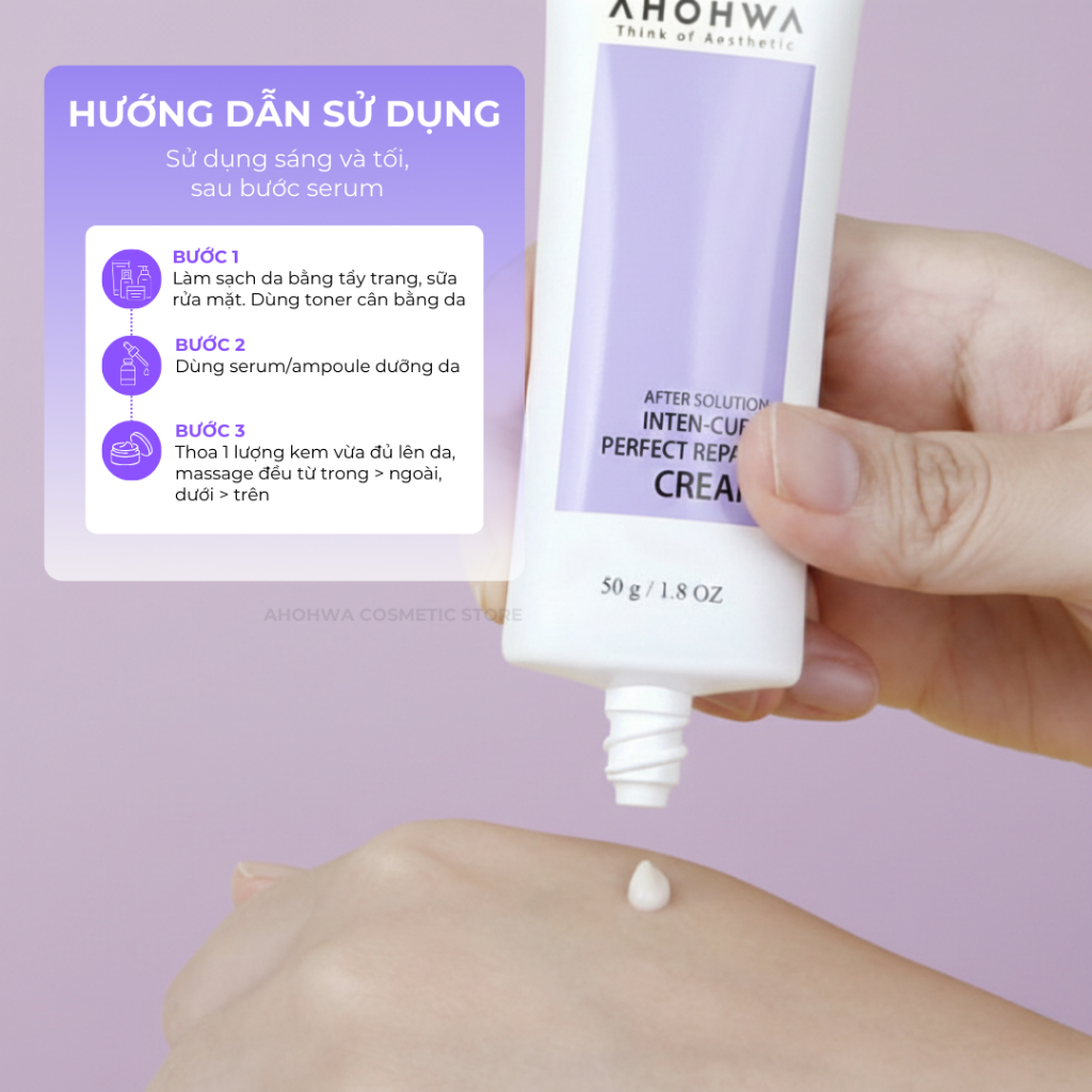 Kem tăng trưởng phục hồi da treatment Ahohwa After Solution Inten-Cure Perfect Repair Cream