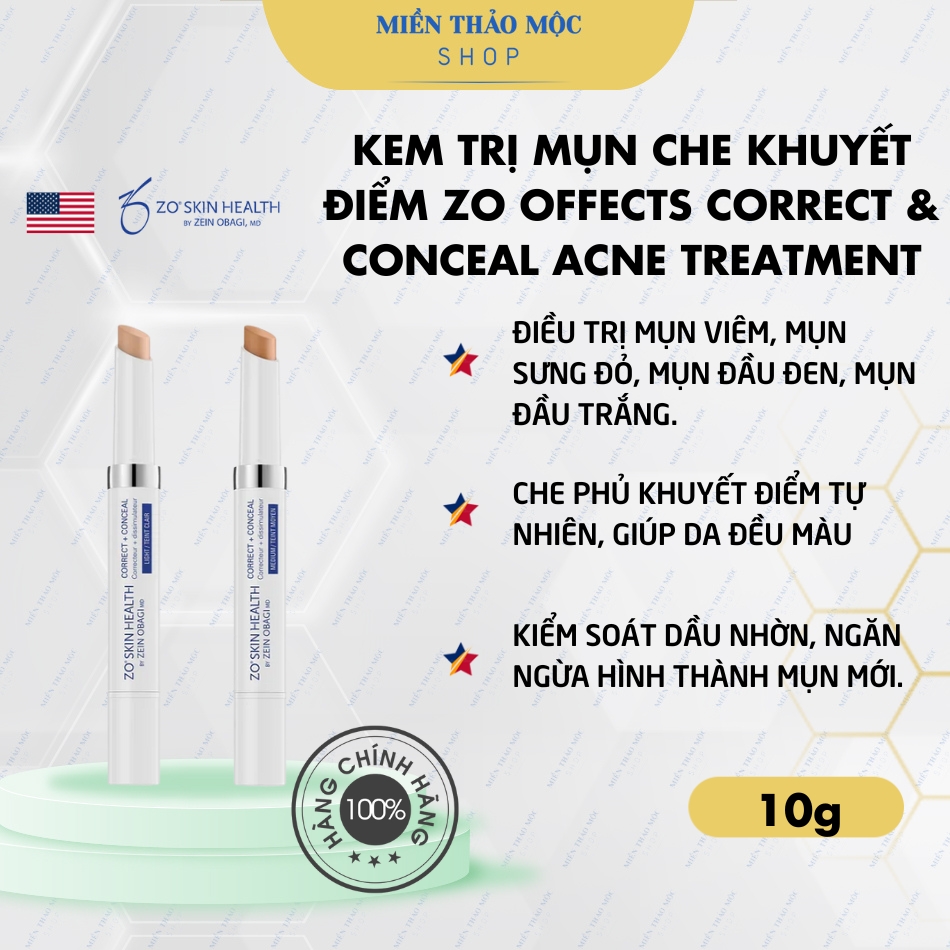 Kem trị mụn che khuyết điểm Zo Offects Correct & Conceal Acne Treatment